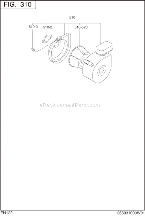 Page D Diagram and Parts List for EH122B02030  Subaru Engine
