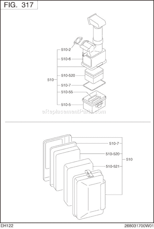 Page D Diagram and Parts List for EH122B74000  Subaru Engine