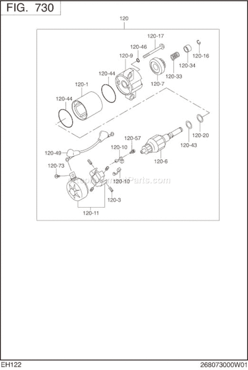 Page N Diagram and Parts List for EH122BS0240  Subaru Engine