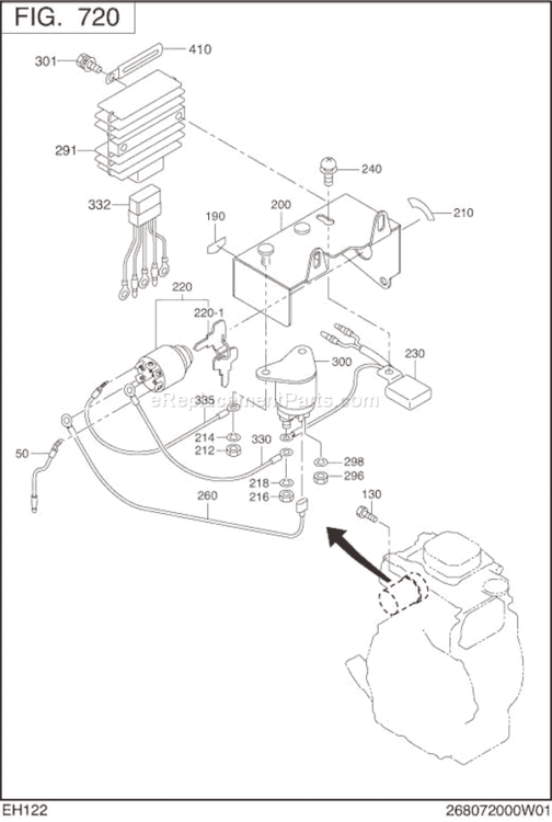 Page M Diagram and Parts List for EH122BS7260  Subaru Engine