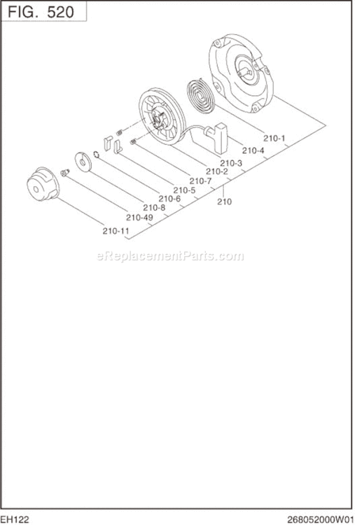 Page I Diagram and Parts List for EH122YD1000  Subaru Engine