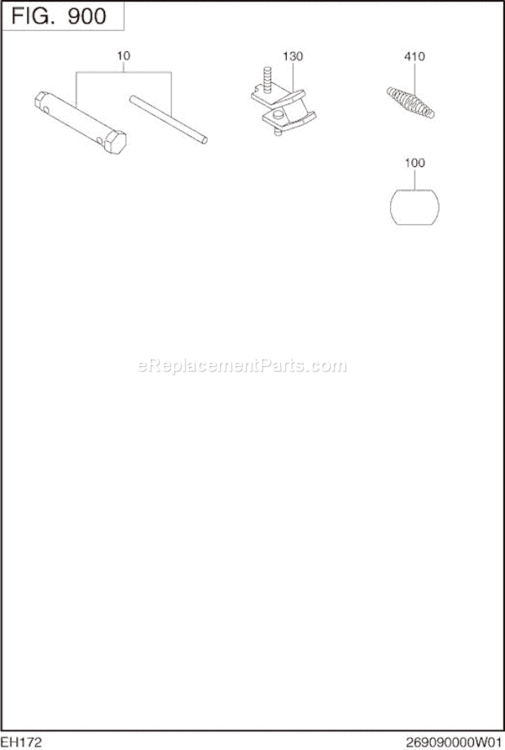 Accessories Diagram and Parts List for EH172B60100  Subaru Engine