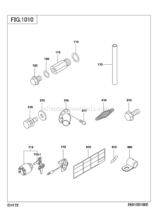 Tandoku-Hasso-Buhin Diagram and Parts List for EH172B75510  Subaru Engine