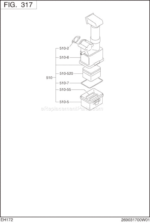 Page D Diagram and Parts List for EH172B75520  Subaru Engine