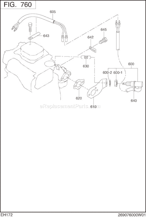 Page M Diagram and Parts List for EH172D21720  Subaru Engine