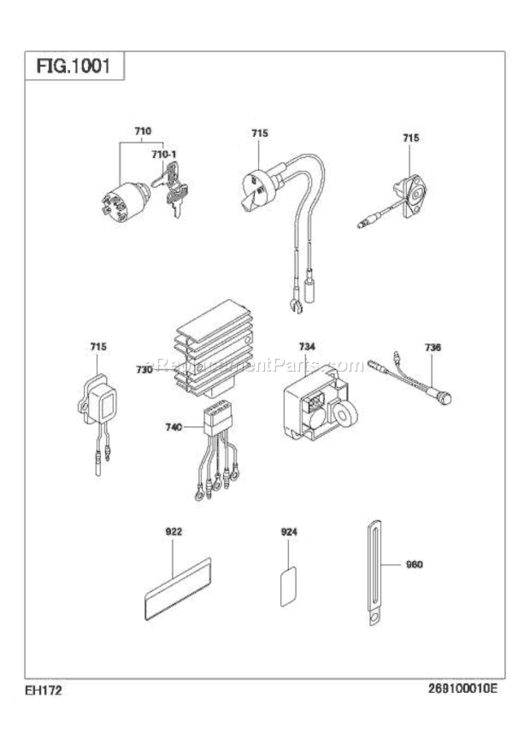 0 Tandoku-Hasso-Buhin Diagram and Parts List for EH172D23000  Subaru Engine