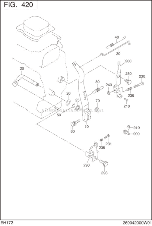 Page G Diagram and Parts List for EH172D60190  Subaru Engine