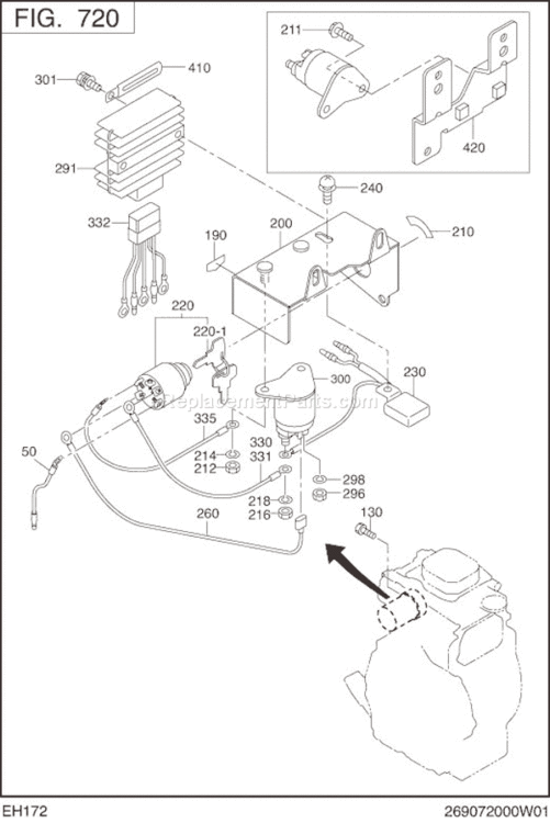 Page M Diagram and Parts List for EH172DS6110  Subaru Engine