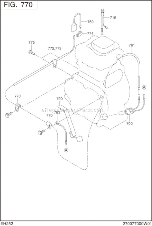 Page L Diagram and Parts List for EH252B10010  Subaru Engine