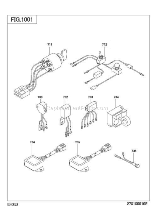 0 Tandoku-Hasso-Buhin Diagram and Parts List for EH252B15030  Subaru Engine