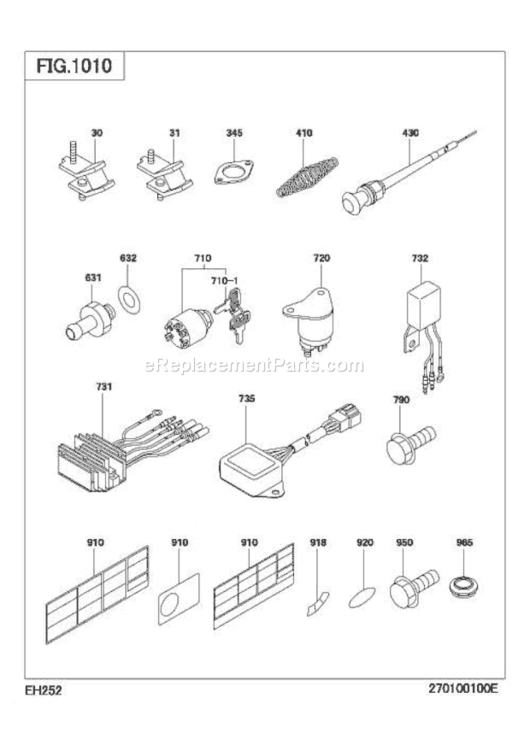 0 Tandoku-Hasso-Buhin Diagram and Parts List for EH252B15070  Subaru Engine