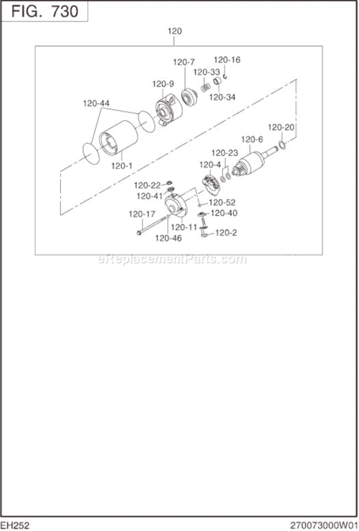 Page M Diagram and Parts List for EH252BS1020  Subaru Engine
