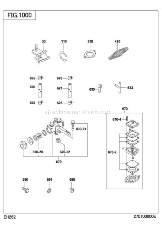 0 Tandoku-Hasso-Buhin Diagram and Parts List for EH252BS6010  Subaru Engine