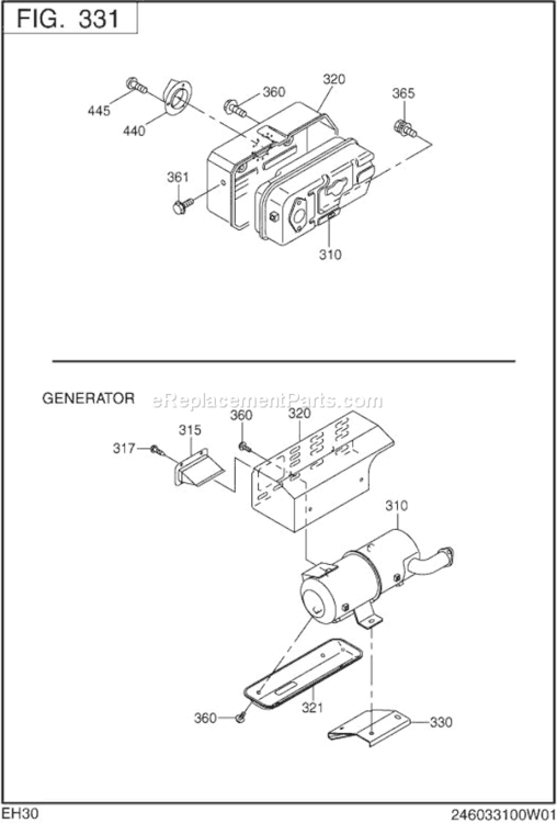 Page E Diagram and Parts List for EH300B13110  Subaru Engine