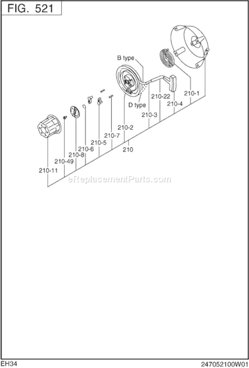 Page H Diagram and Parts List for EH340B00331  Subaru Engine