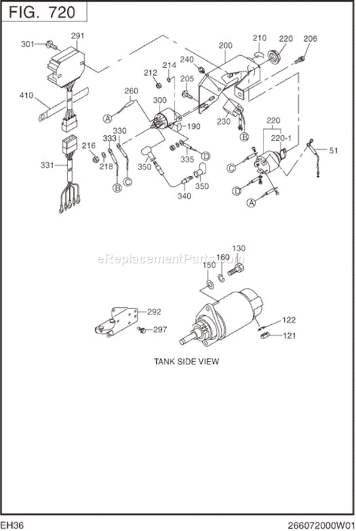 Page M Diagram and Parts List for EH360DS2330  Subaru Engine