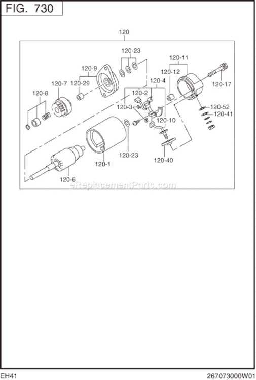 Page L Diagram and Parts List for EH410DS5220  Subaru Engine