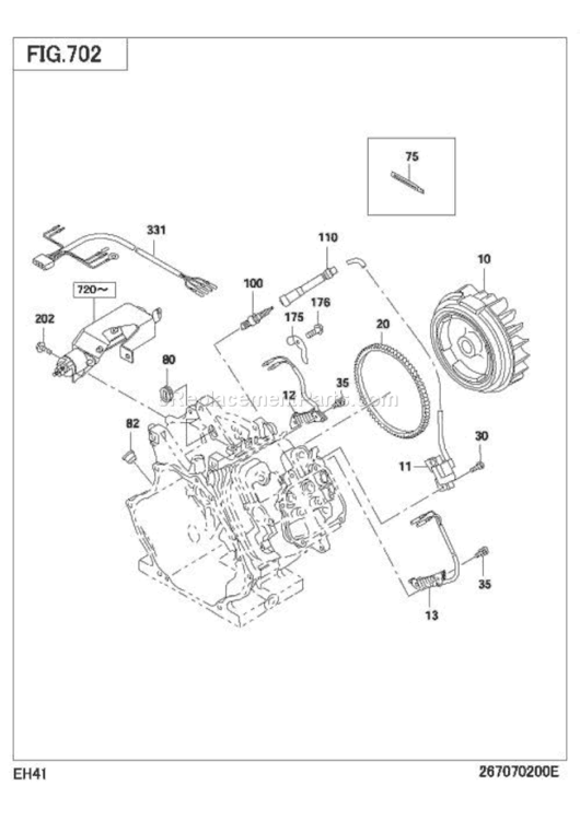 Electric Device Grou Diagram and Parts List for EH410DS6680  Subaru Engine