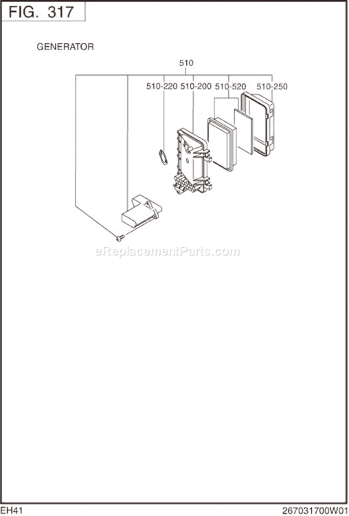 Page D Diagram and Parts List for EH410YS2430  Subaru Engine
