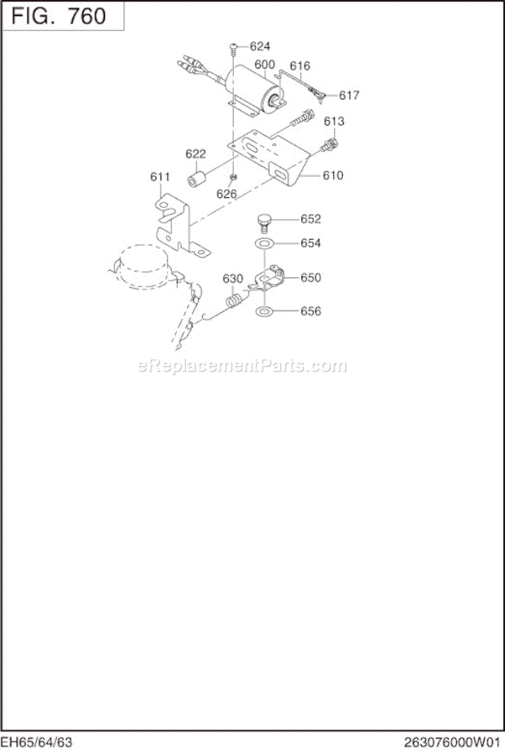 Page N Diagram and Parts List for EH650DA4010  Subaru Engine