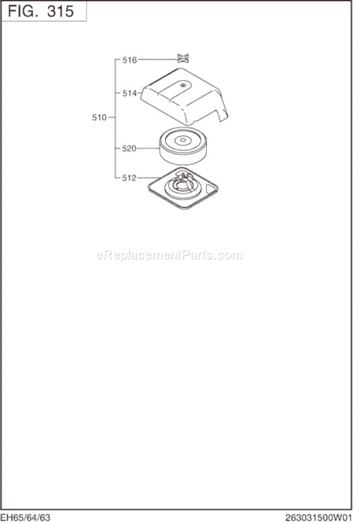 Page D Diagram and Parts List for EH650DB5120  Subaru Engine
