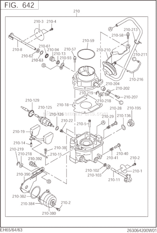 Page K Diagram and Parts List for EH650DC2671  Subaru Engine