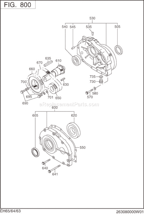 Reduction,Clutch Gr Diagram and Parts List for EH650DCR021  Subaru Engine