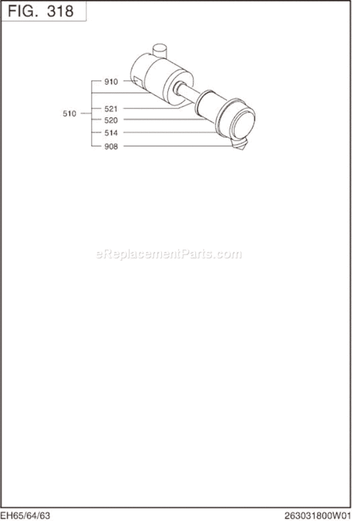 Intake Exhaust Diagram and Parts List for EH650DCR510  Subaru Engine