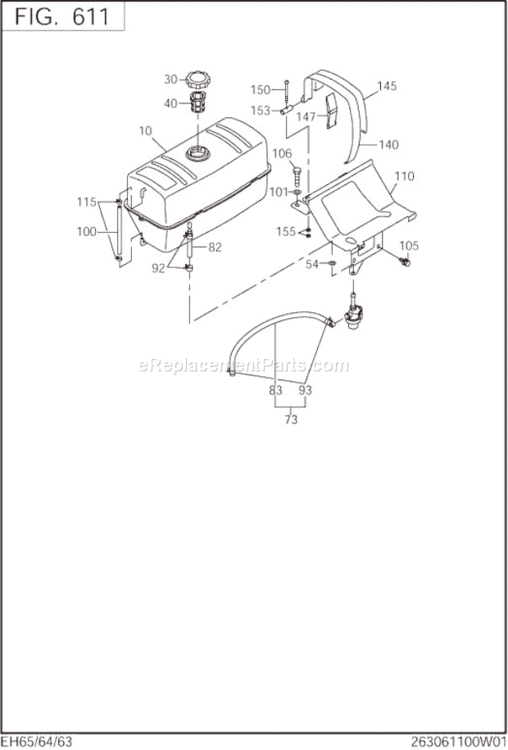 Fuel Lubricant Diagram and Parts List for EH650DCR510  Subaru Engine