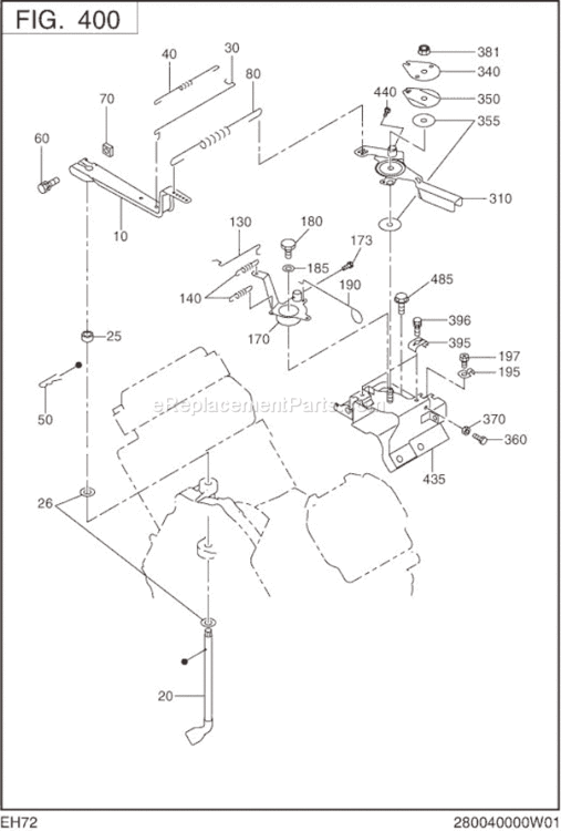 Governor Group Diagram and Parts List for EH720DS0360  Subaru Engine