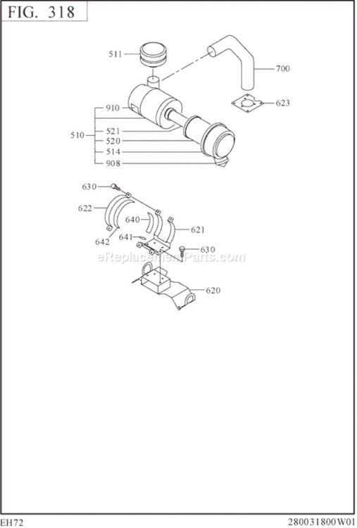 Page D Diagram and Parts List for EH720DS0441  Subaru Engine