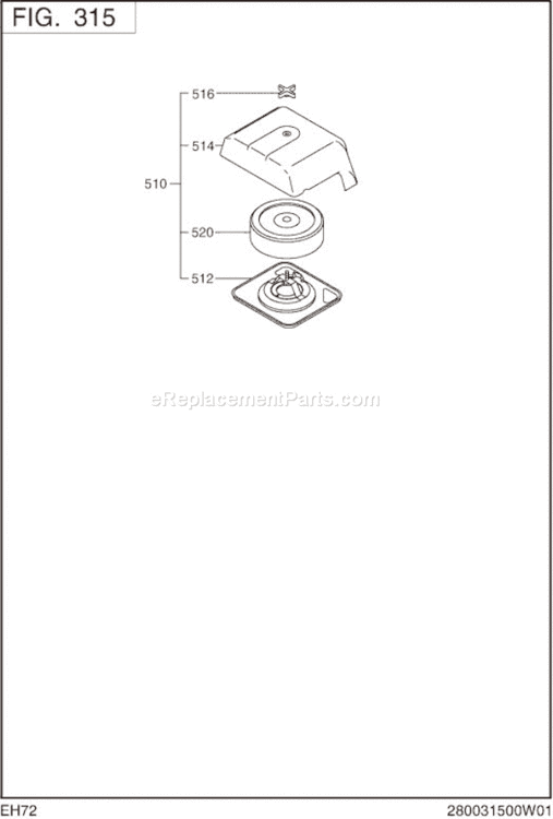 Page D Diagram and Parts List for EH720DS1111  Subaru Engine