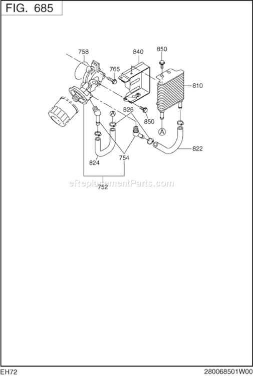 Page J Diagram and Parts List for EH720DS2350  Subaru Engine