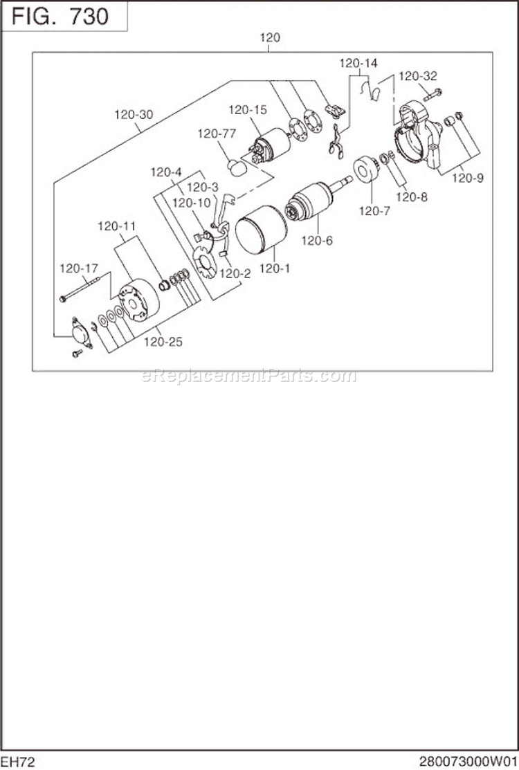 Page K Diagram and Parts List for EH720DS0511  Subaru Engine