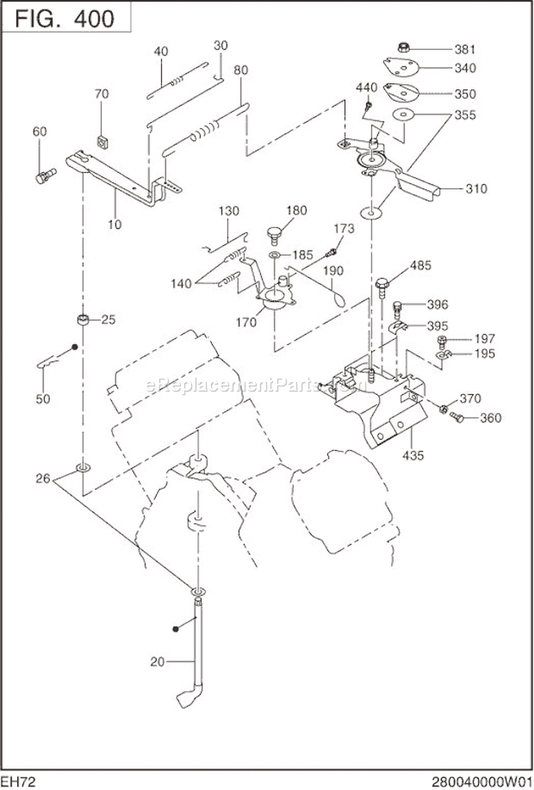 Governor Group Diagram and Parts List for EH720DS0511  Subaru Engine