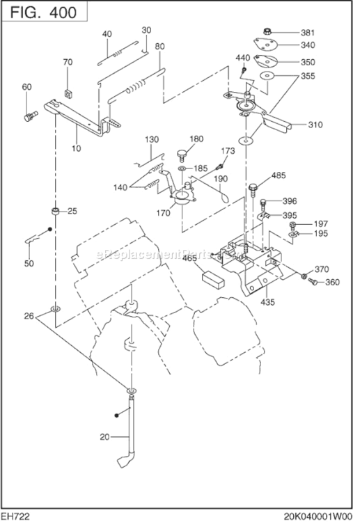 Governor Group Diagram and Parts List for EH722DS2110  Subaru Engine
