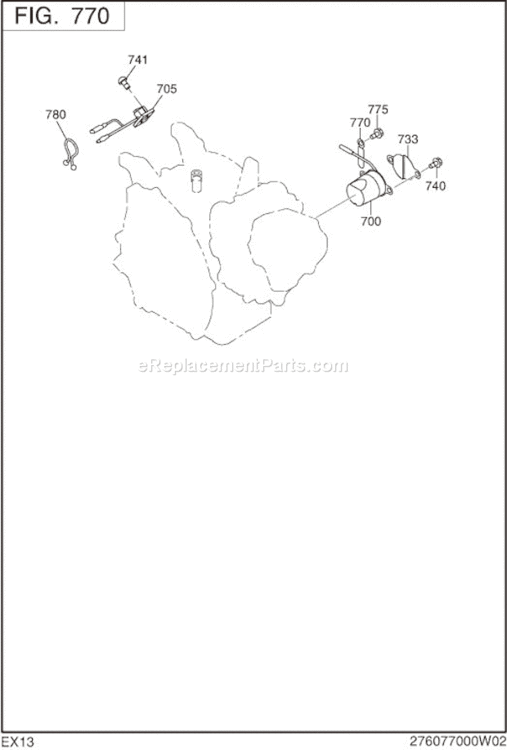 Oil Sensor Diagram and Parts List for EX130D10050  Subaru Engine