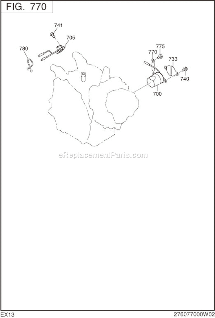 Oil Sensor Diagram and Parts List for EX130D20010  Subaru Engine