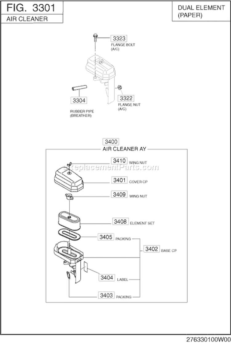 Page D Diagram and Parts List for EX130D70190  Subaru Engine