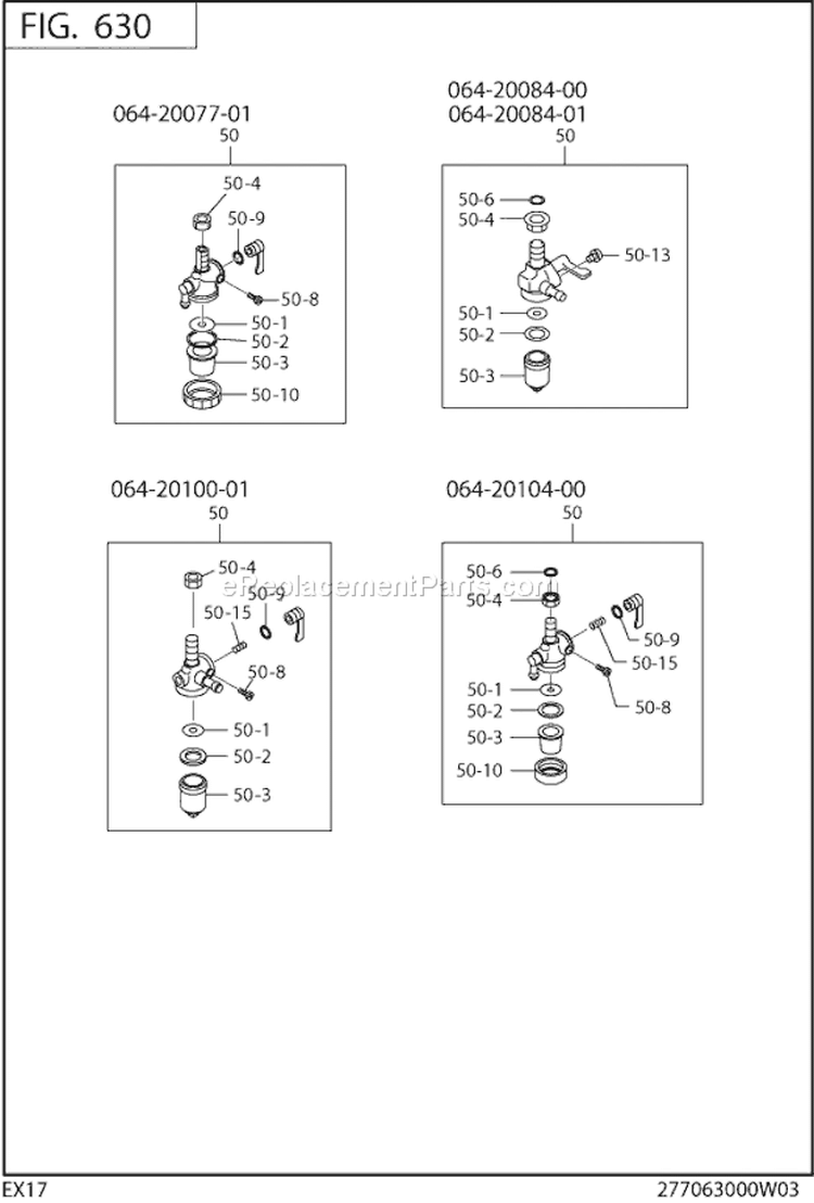 Page I Diagram and Parts List for EX170D20261  Subaru Engine