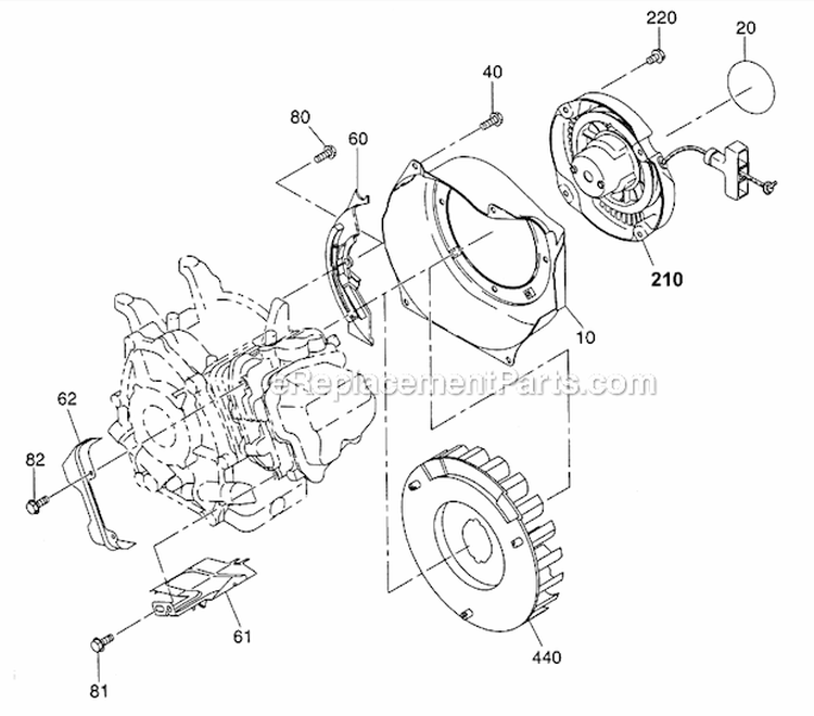 Cooling_And_Starting_Group Diagram and Parts List for EX170DM2231  Subaru Engine