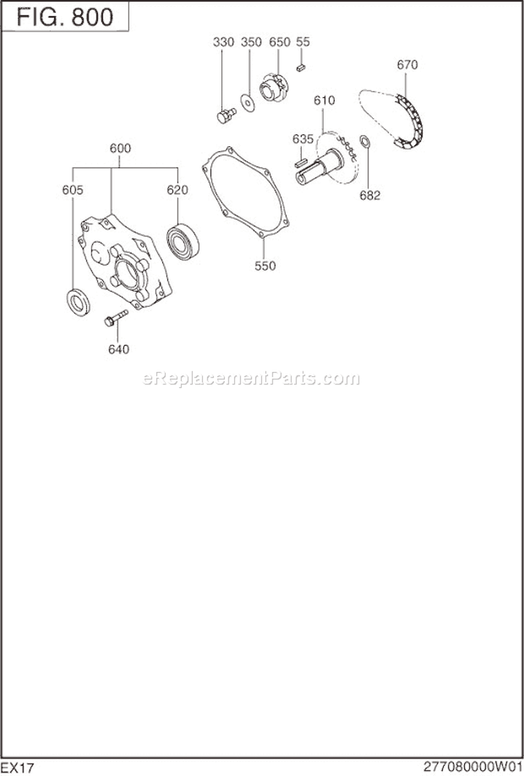 Reduction,Clutch Diagram and Parts List for EX170DR7030  Subaru Engine
