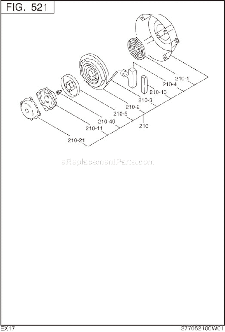 Page G Diagram and Parts List for EX170DR7030  Subaru Engine