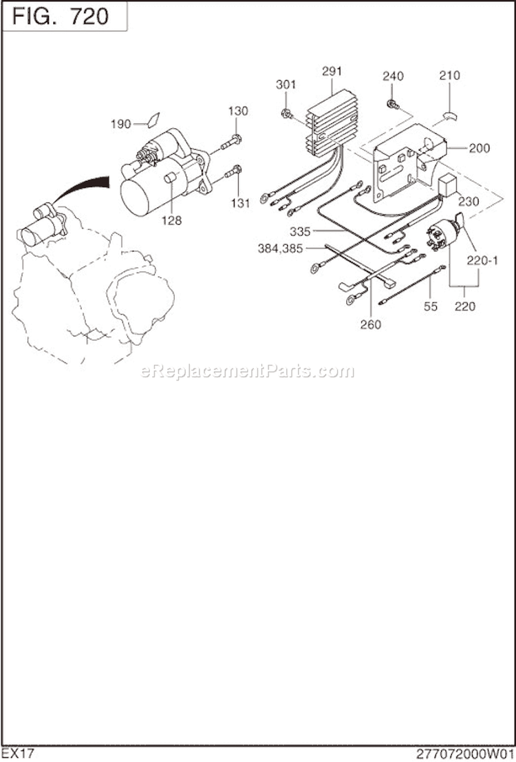 Page K Diagram and Parts List for EX170DS0210  Subaru Engine