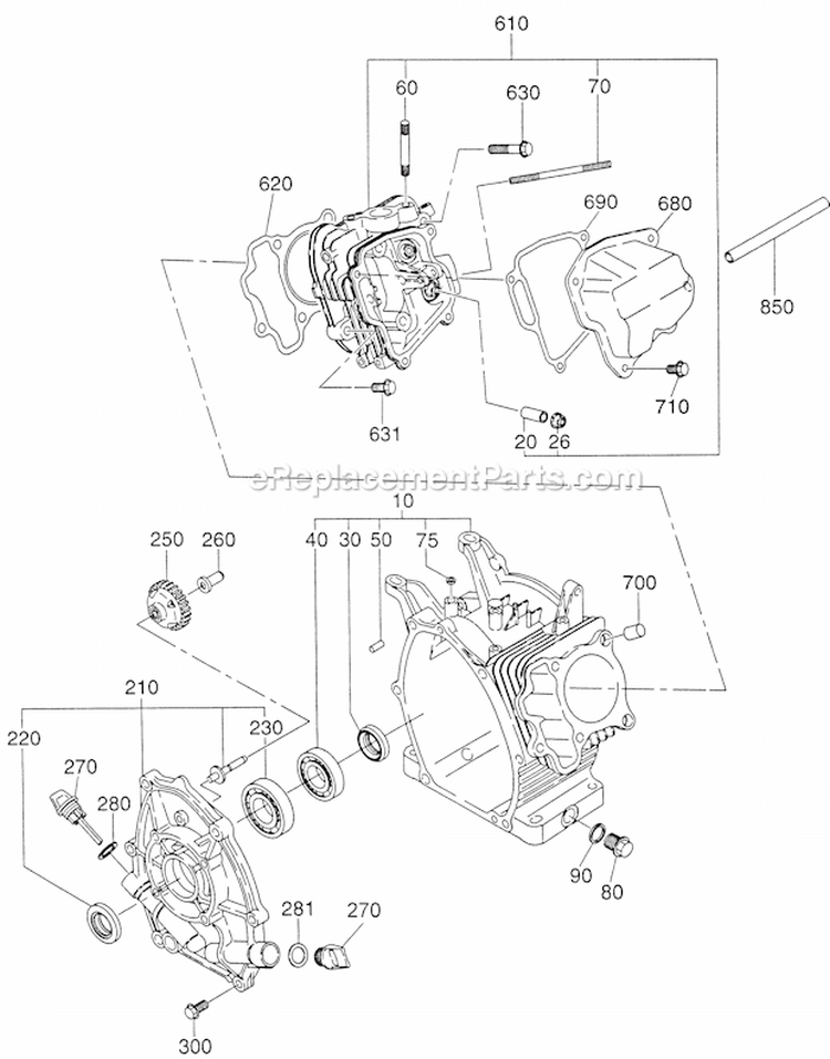 Page A Diagram and Parts List for EX210D50260  Subaru Engine