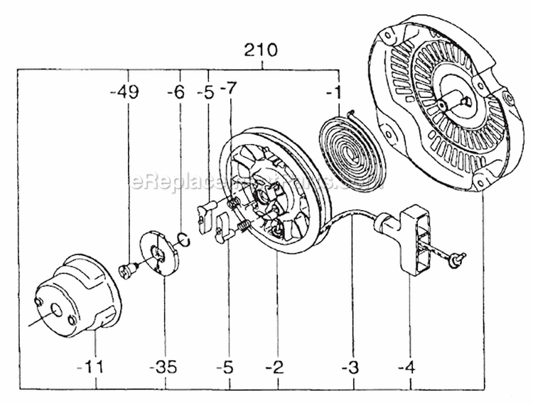 Page J Diagram and Parts List for EX210D50260  Subaru Engine
