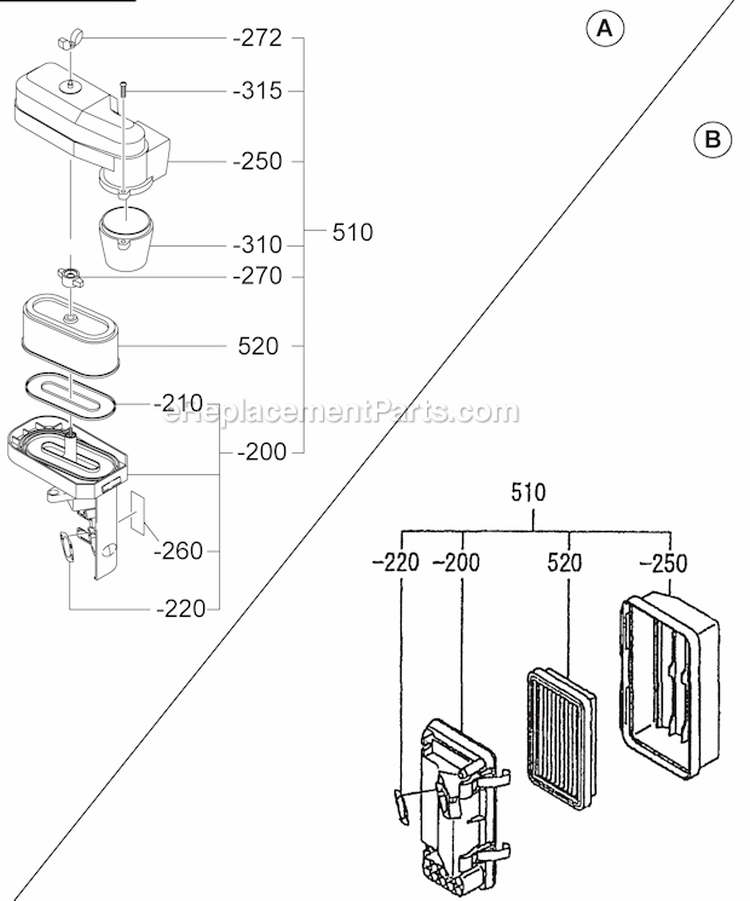 Page F Diagram and Parts List for EX210D50260  Subaru Engine
