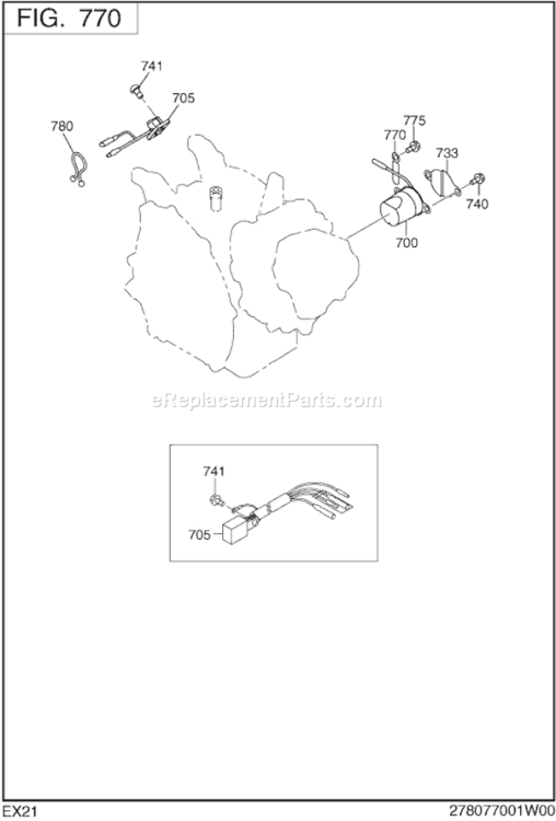 Oil Sensor Diagram and Parts List for EX210D51020  Subaru Engine