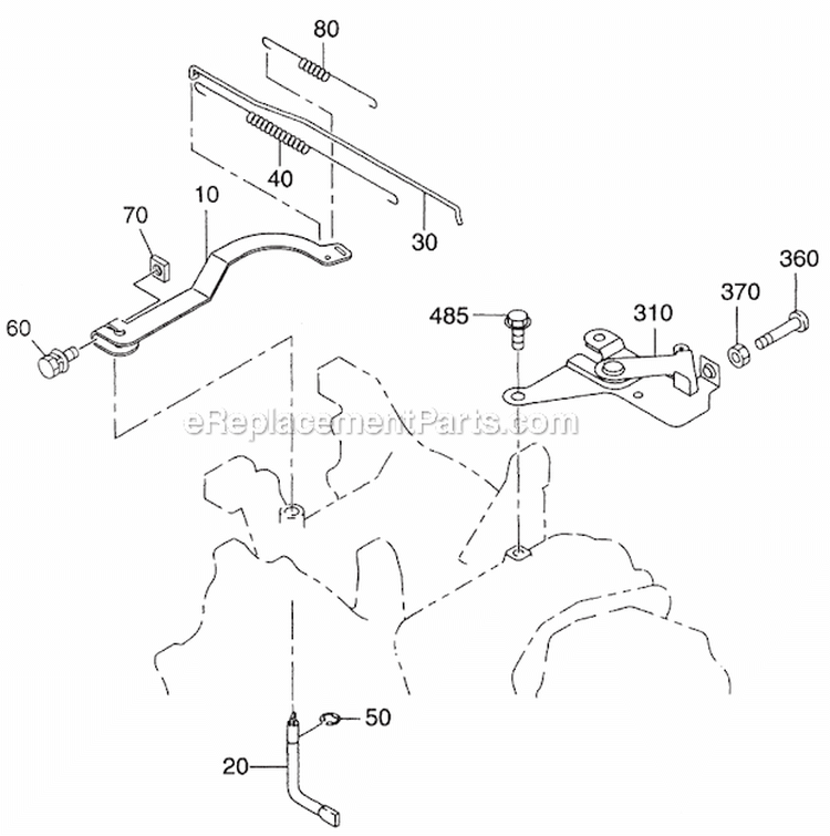 Governor Group Diagram and Parts List for EX210D52251  Subaru Engine