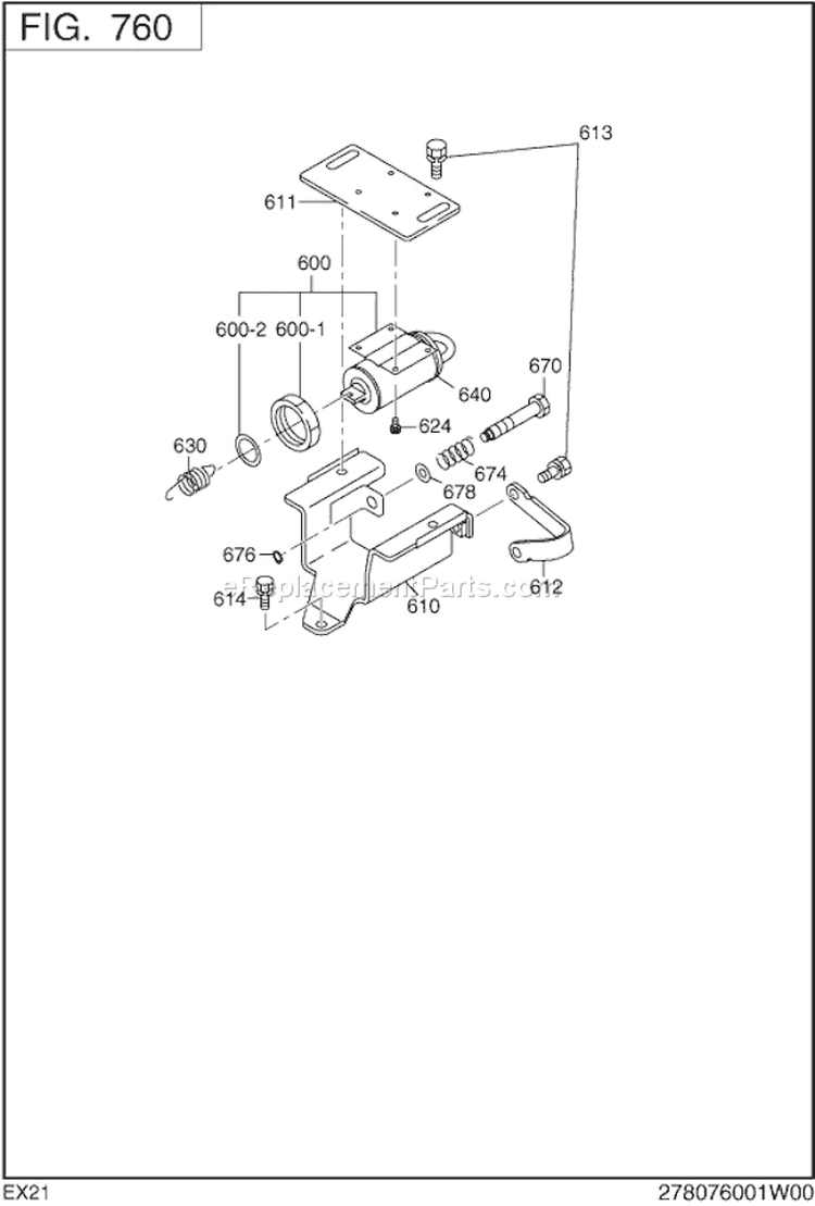 Page M Diagram and Parts List for EX210D20300  Subaru Engine